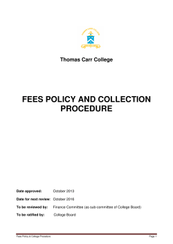 FEES POLICY AND COLLECTION PROCEDURE