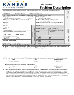 Position Description - Kansas Department of Commerce
