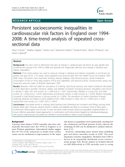 Persistent socioeconomic inequalities in cardiovascular risk factors