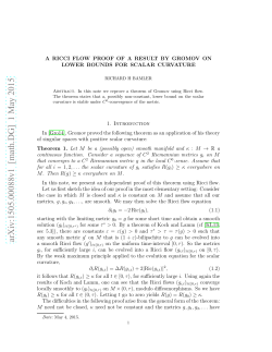 A Ricci flow proof of a result by Gromov on lower bounds for scalar