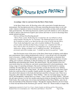 Harry Potter analogy - The Youth Voice Project