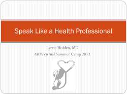 Speak Like a Health Professional