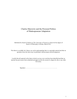 Marowitz`s - Open Research Exeter