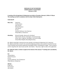 2/4/16  - Borough of East Rutherford, NJ