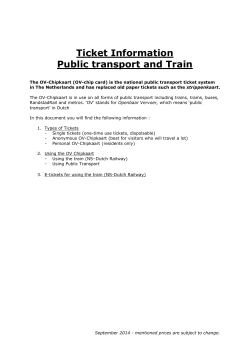 Ticket Information Public transport and Train