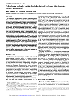 Cell Adhesion Molecules Mediate Radiation