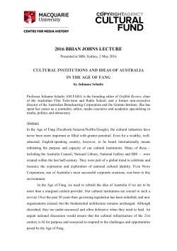 2016 BRIAN JOHNS LECTURE
