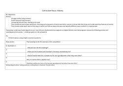 Curriculum focus: History