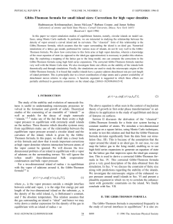 Gibbs-Thomson formula for small island sizes