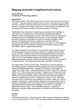Mapping Australia`s neighbourhood centres