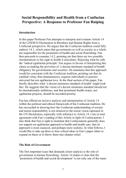 social responsibility and health from a confucian perspective