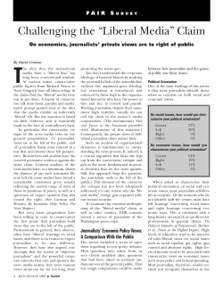FAIR Survey: Challenging the “Liberal Media” Claim