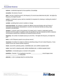 Acoustical Science - ArtsEdge
