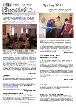 Spring 2011 - East Lothian U3A