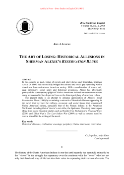 the art of losing: historical allusions in sherman alexie`s reservation