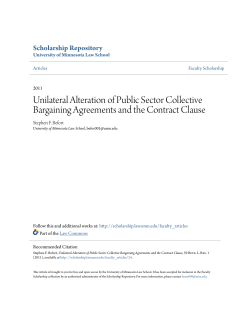 Unilateral Alteration of Public Sector Collective Bargaining