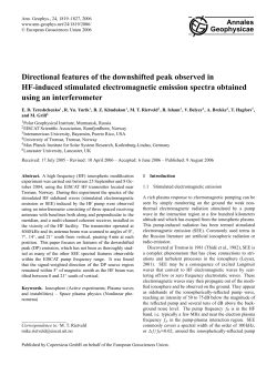 Annales Geophysicae Directional features of the downshifted peak