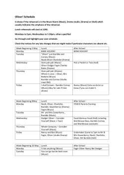 Oliver! Schedule