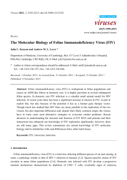 The Molecular Biology of Feline Immunodeficiency Virus (FIV)