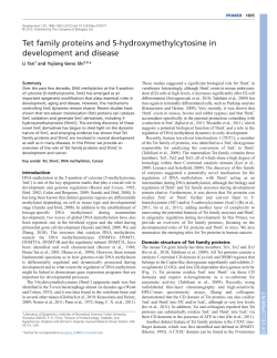Tet family proteins and 5-hydroxymethylcytosine in development