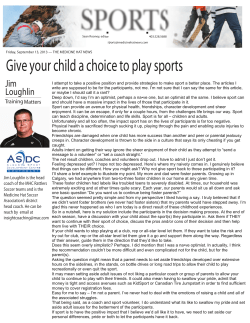 Give your child a choice to play sports