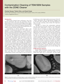 Contamination Cleaning of TEM/SEM Samples with the ZONE Cleaner