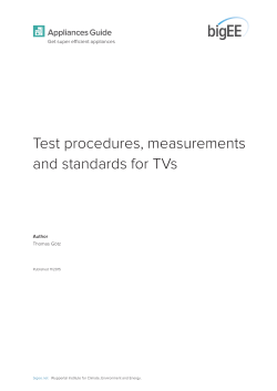 Test procedures, measurements and standards for TVs
