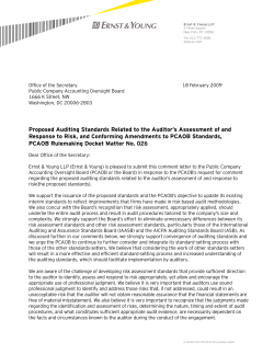EY Comment Letter: Proposed Auditing Standards Related to the