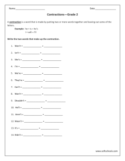 Contractions&mdash;Grade 2