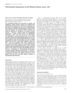 Mitochondrial impairment in p53