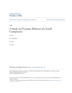 A Study on Dynamic Behavior of a Scroll Compressor - Purdue e-Pubs