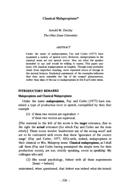 Classical Malapropisms* [beset&mdash;*behest]