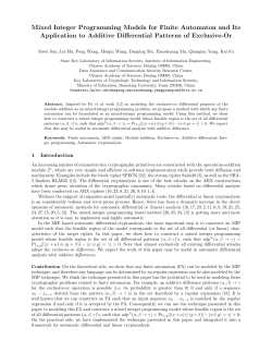 Mixed Integer Programming Models for Finite Automaton and Its