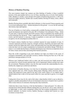 History of Bamboo Flooring