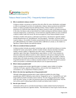 Tobacco Retail License - County of Sonoma, California