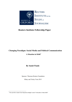 Changing Paradigm: Social Media and Political Communication. A