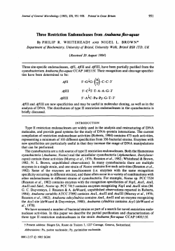 Three Restriction Endonucleases from Anabaena pos