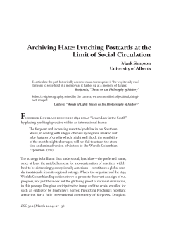 Archiving Hate: Lynching Postcards at the Limit of Social Circulation