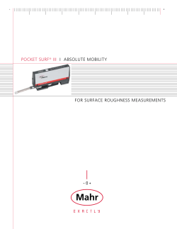 pocket Surf&reg; III I ABSoLute MoBILItY for SurfAce roughneSS