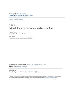 Moral character: What it is and what it does