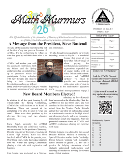 Spring 2014 Issue of Math Murmurs