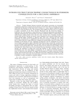 introduced trout sever trophic connections in