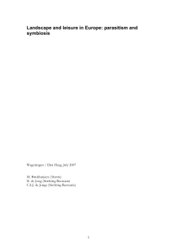 Landscape and leisure in Europe - Wageningen UR E