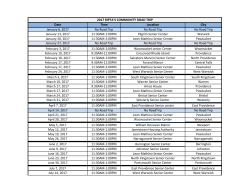 Date Time Location City January 6, 2017 No Road Trip No