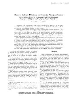 Effects of Calcium Deficiency on Symbiotic Nitrogen Fixation