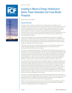 Investing in Mexico`s Energy Infrastructure Series: Power Generation