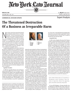The Threatened Destruction Of a Business as Irreparable Harm