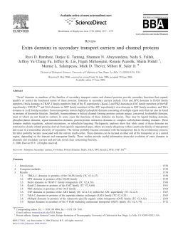 Extra domains in secondary transport carriers and channel proteins