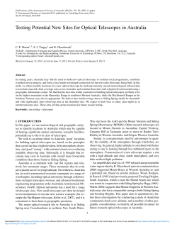 Testing Potential New Sites for Optical Telescopes in Australia