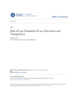 Rule of Law, Standards of Law, Discretion and